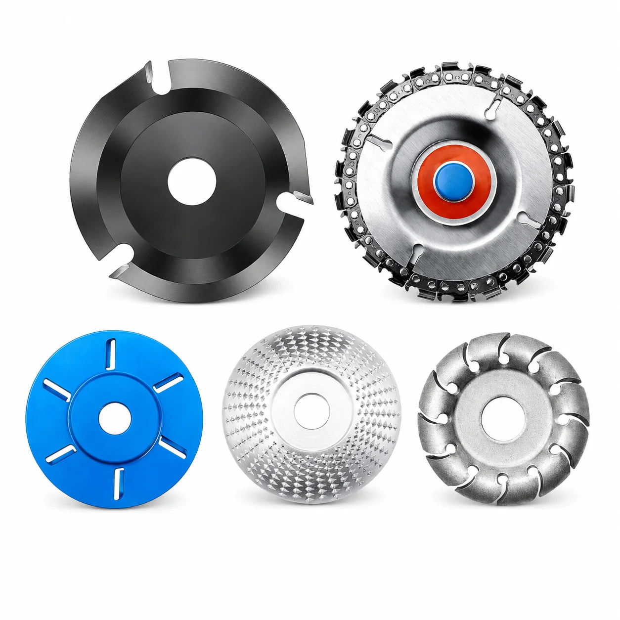 5-Piece Tungsten Carbide Carving and Sanding Set for Angle Grinder, 4-1/2" (approx. 115 mm) Wood Sanding, Polishing, and Grindin
5-Piece Tungsten Carbide Carving and Sanding Set for Angle Grinder, 4-1/2" (approx. 115 mm) Wood Sanding, Polishing, and Grindin