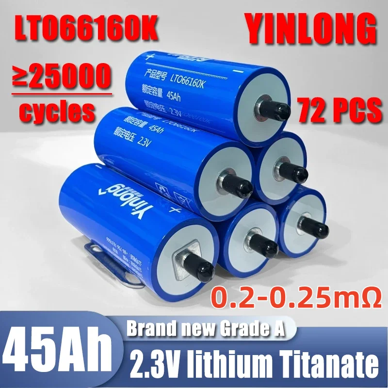 72PCS 2.3V 45Ah new Grade A yinlong Lithium titanate LTO Battery 10C Electric Boat Solar Speaker Power Battery DIY 12V 24V 48V
72PCS 2.3V 45Ah new Grade A yinlong Lithium titanate LTO Battery 10C Electric Boat Solar Speaker Power Battery DIY 12V 24V 48V