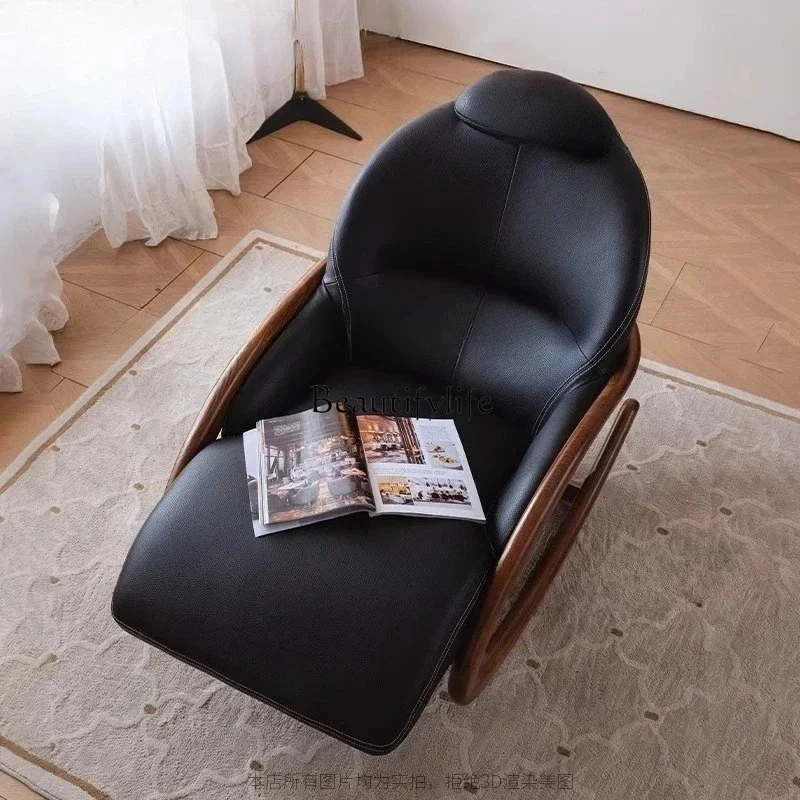 Ash wood free chair leisure balcony bedroom single leisure chair leather solid wood rocking chair
Ash wood free chair leisure balcony bedroom single leisure chair leather solid wood rocking chair