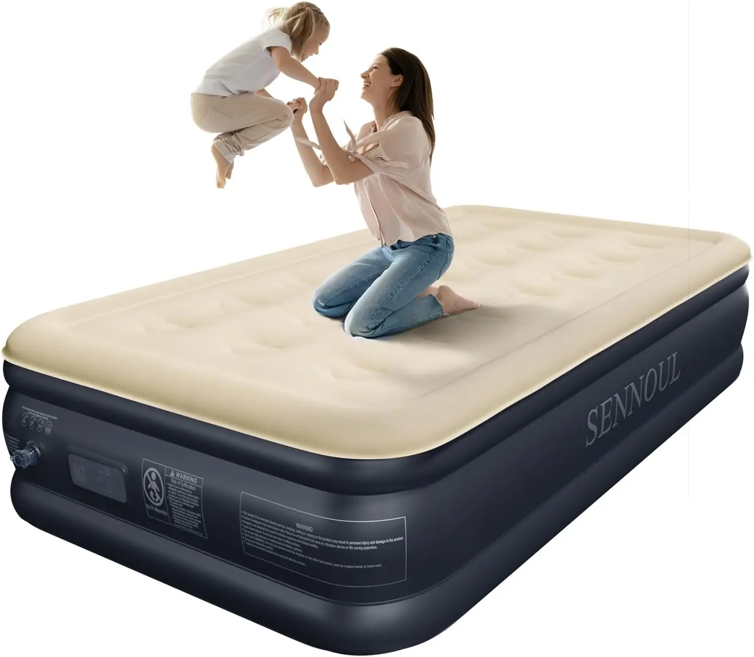 Twin Air Mattress with Built-in Pump, Quick Self-Inflating in 2 Mins, Supports 550lbs, Leak-Proof for Home and Camping
Twin Air Mattress with Built-in Pump, Quick Self-Inflating in 2 Mins, Supports 550lbs, Leak-Proof for Home and Camping