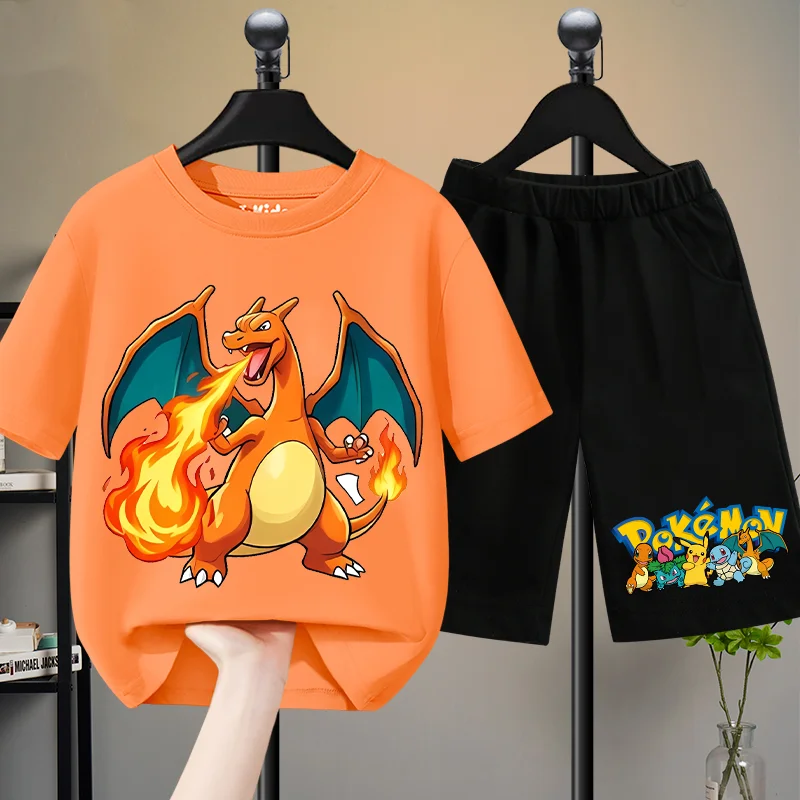 Pokemons Suits Summer Trendy T-shirt Pants Set Kawaii Cartoon Pikachu Eevee Printed Pajamas Suit Home Casual Sport Clothes Gift
Pokemons Suits Summer Trendy T-shirt Pants Set Kawaii Cartoon Pikachu Eevee Printed Pajamas Suit Home Casual Sport Clothes Gift