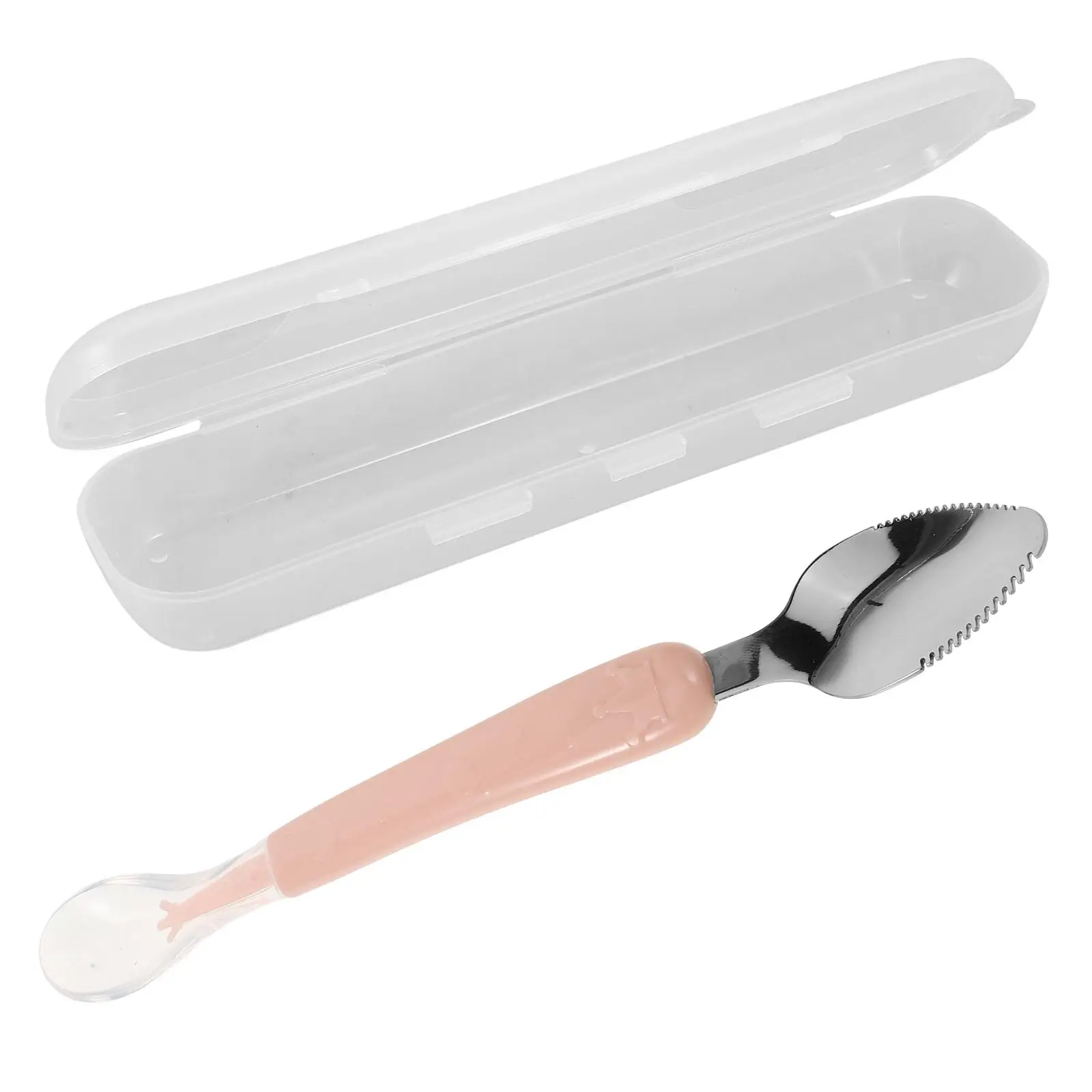 Baby Food Spoon Pink Double Head Safe Durable Serrated Edges Toddler Mud Citrus Scraper Storage Box Friendly Material
Baby Food Spoon Pink Double Head Safe Durable Serrated Edges Toddler Mud Citrus Scraper Storage Box Friendly Material