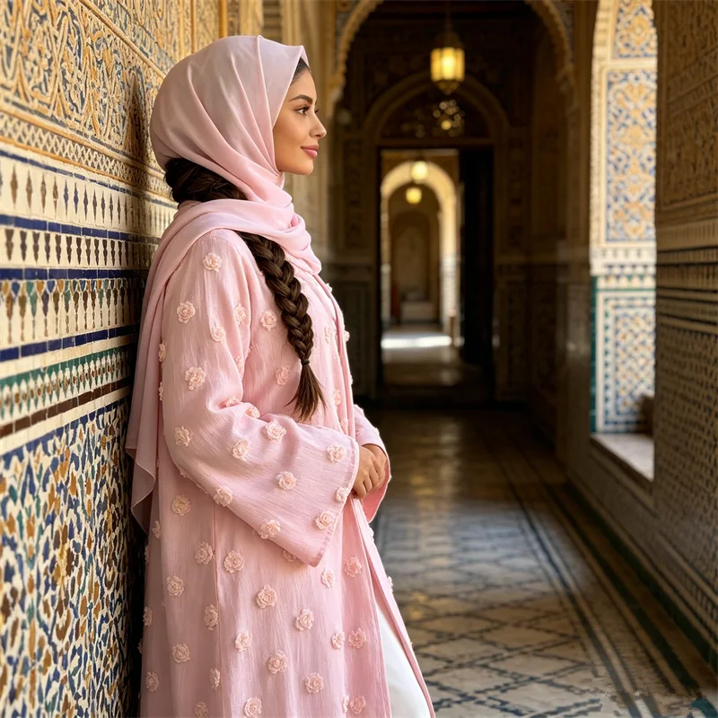3D Flower Embroidery Jalabiya Open Abaya Hijab Dress Set for Women Muslim Party Gown Dubai Kebaya Kimono Cardigan Islam Clothing
3D Flower Embroidery Jalabiya Open Abaya Hijab Dress Set for Women Muslim Party Gown Dubai Kebaya Kimono Cardigan Islam Clothing
