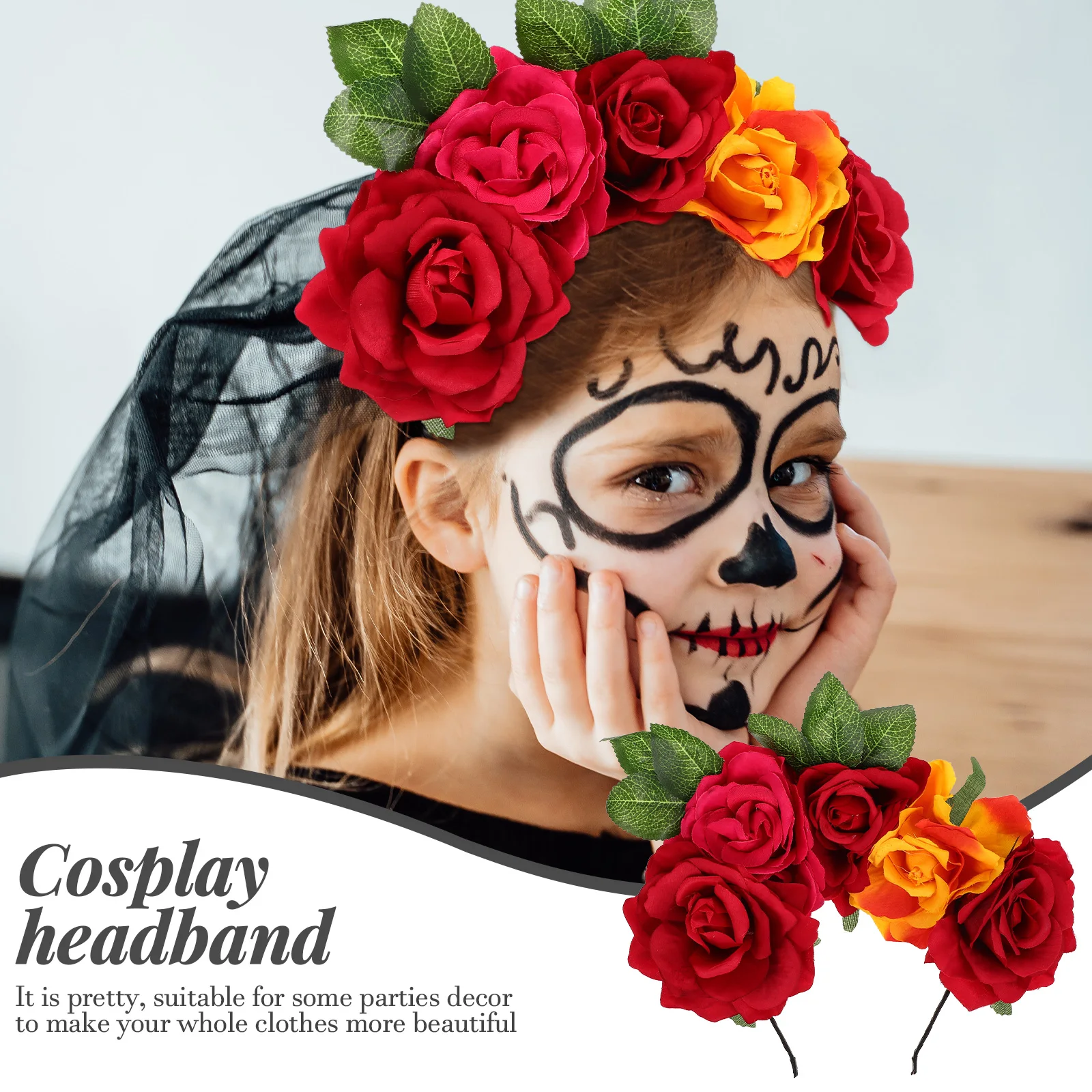 Mexican Bridal Headwear Rose Flower Hairband Party Head Accessory Cosplay Hair Accessory Wedding Outdoor Shooting
Mexican Bridal Headwear Rose Flower Hairband Party Head Accessory Cosplay Hair Accessory Wedding Outdoor Shooting