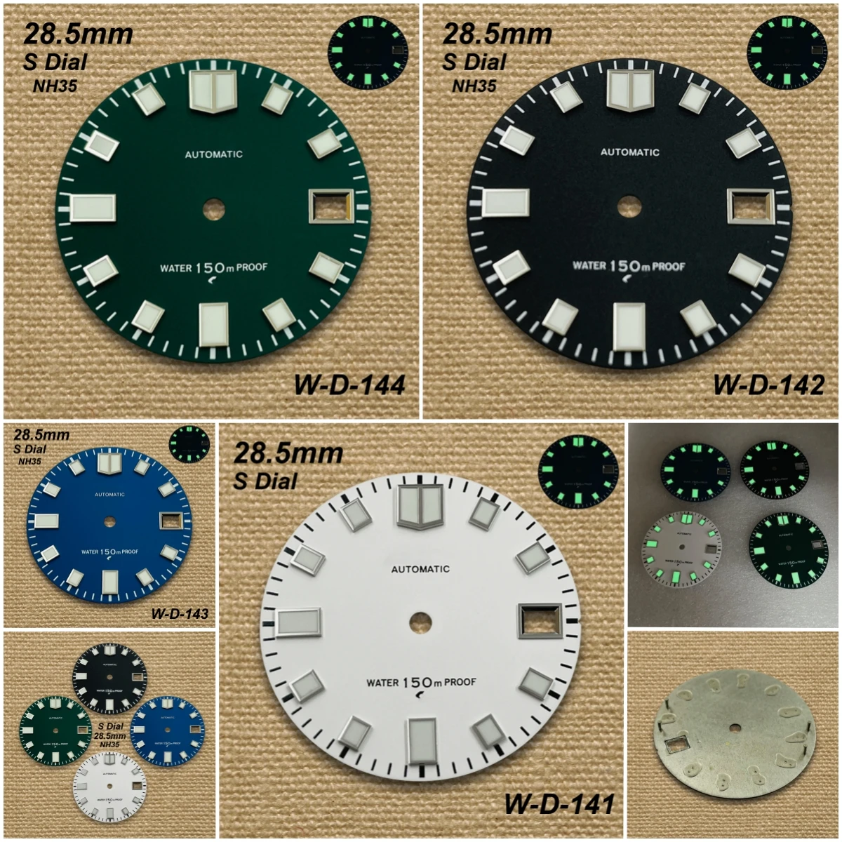 28.5mm S logo Matte Diving Dial Suitable For NH35/NH36/4R/7S Movement Green Luminous High Quality Watch Modificatio
28.5mm S logo Matte Diving Dial Suitable For NH35/NH36/4R/7S Movement Green Luminous High Quality Watch Modificatio