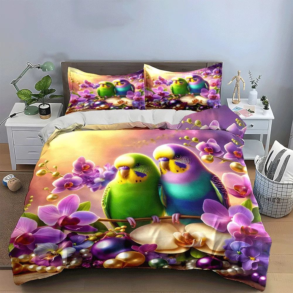 Colorful Birds and Orchid Decor Exquisite three-piece bedding set gift for kids and adults
Colorful Birds and Orchid Decor Exquisite three-piece bedding set gift for kids and adults