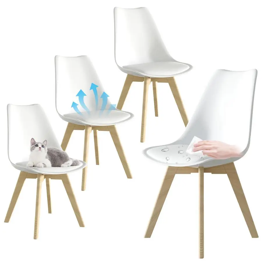 Комплект из 4 стульев в стиле Mid-Century Modern, кухонные стулья с деревянными ножками и сиденьями из искусственной кожи для гостиной, спальни, улицы, террасы
Комплект из 4 стульев в стиле Mid-Century Modern, кухонные стулья с деревянными ножками и сиденьями из искусственной кожи для гостиной, спальни, улицы, террасы