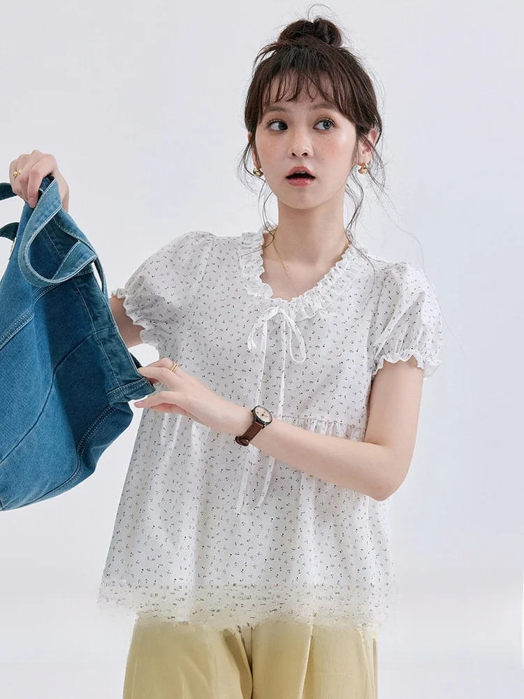AMUU Original Lace Trim V-Neck Floral Print Linen Shirt Women's Summer New Style Bubble Sleeve Top Breathable Comfortable Sho...
AMUU Original Lace Trim V-Neck Floral Print Linen Shirt Women's Summer New Style Bubble Sleeve Top Breathable Comfortable Sho...