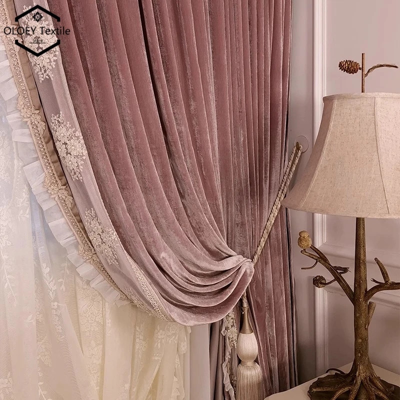 Luxury French Lavender Purple Imported Silk Velvet Curtains for Bedroom Living Room Villa Vintage Embroidered Blackout Drapes
Luxury French Lavender Purple Imported Silk Velvet Curtains for Bedroom Living Room Villa Vintage Embroidered Blackout Drapes