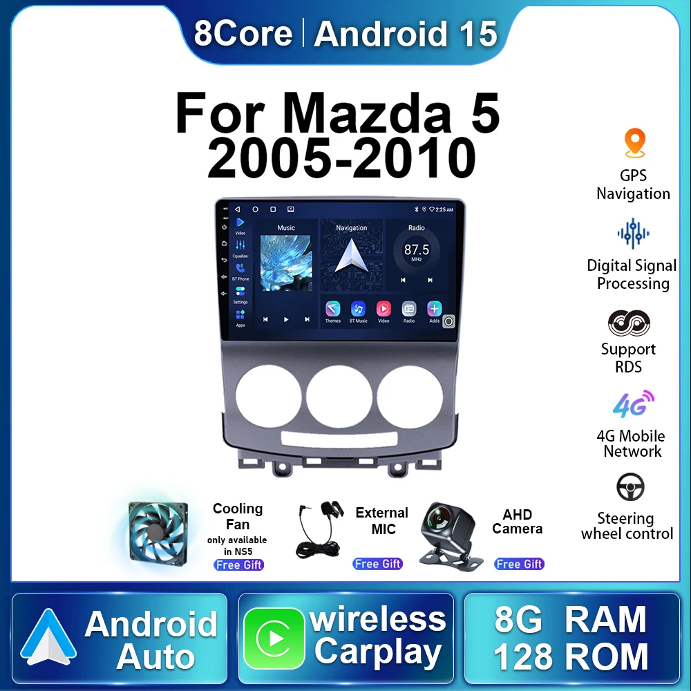 Автомобильное радио Carplay для Mazda 5 Mazda5 2005 2006 2007 2008 2009 2010 Android15 авторадио мультимедийный плеер стерео навигация GPS
Автомобильное радио Carplay для Mazda 5 Mazda5 2005 2006 2007 2008 2009 2010 Android15 авторадио мультимедийный плеер стерео навигация GPS