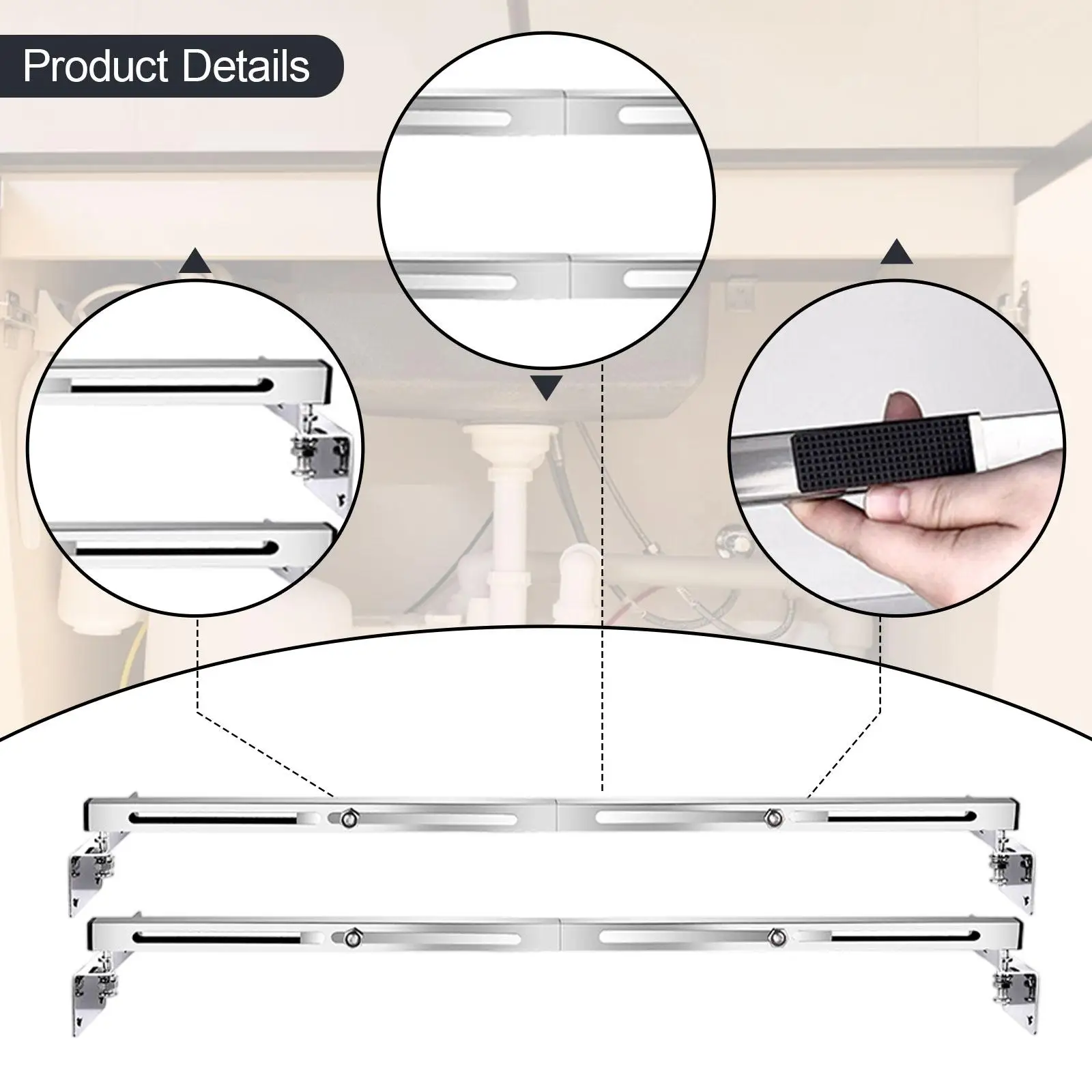 2x Undermount Sink Brackets Installation Kit 71-100cm for Heavy Duty Undermount Kitchen Sink Easily Install Stainless Steel
2x Undermount Sink Brackets Installation Kit 71-100cm for Heavy Duty Undermount Kitchen Sink Easily Install Stainless Steel