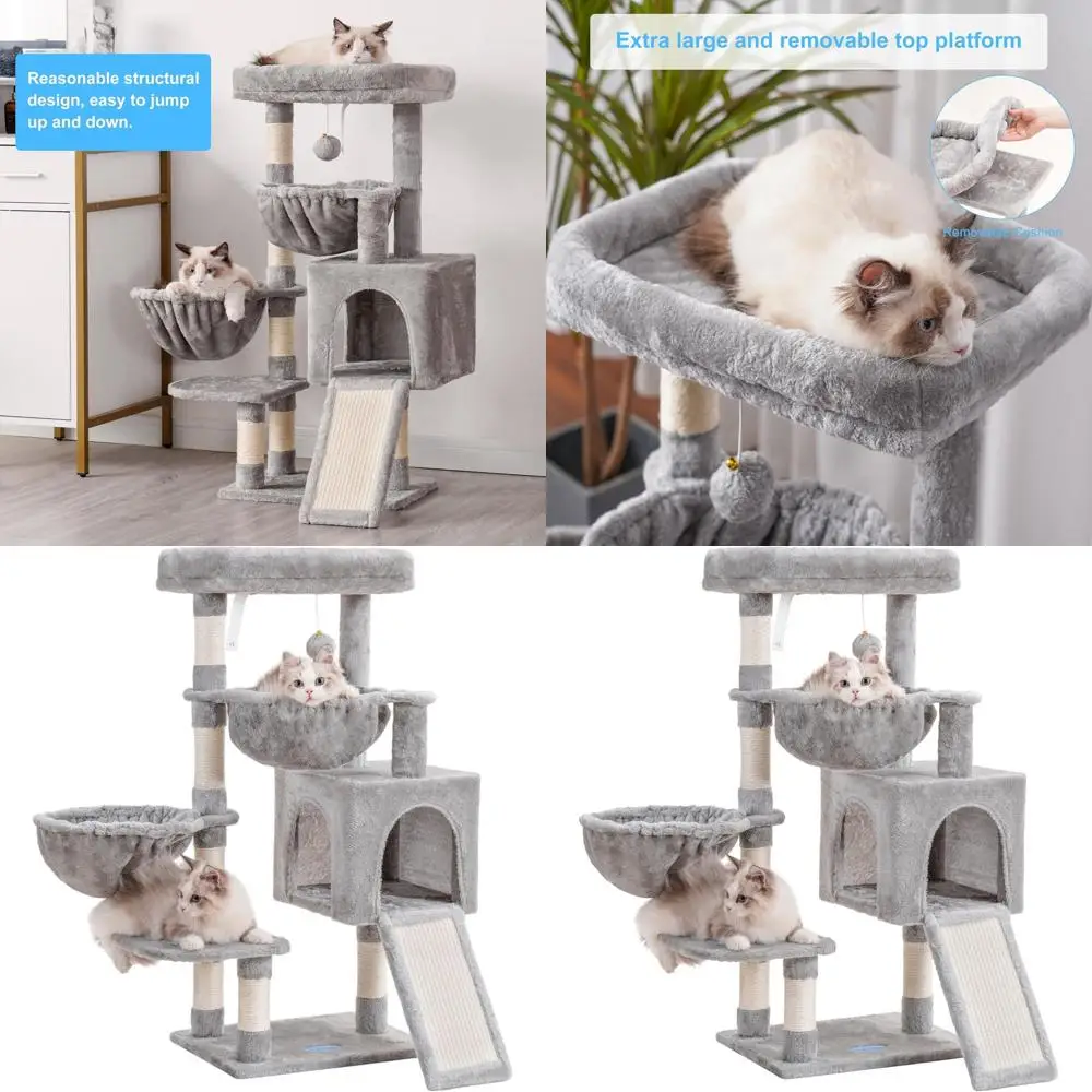 Кошачий комплекс для дома с большой мягкой лежанкой, уютным домиком, гамаками, сизалевыми столбиками для царапания и большой когтеточкой, светло-серый
Кошачий комплекс для дома с большой мягкой лежанкой, уютным домиком, гамаками, сизалевыми столбиками для царапания и большой когтеточкой, светло-серый