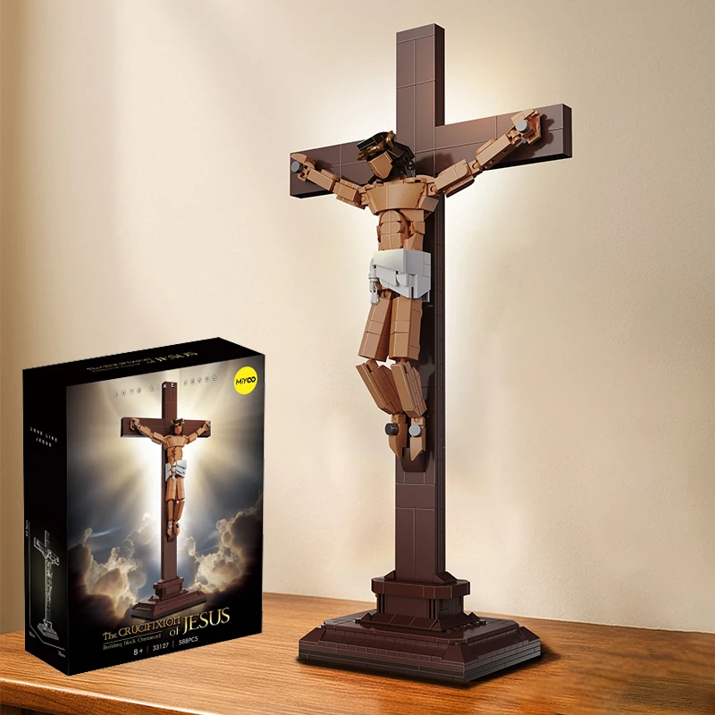 MOC Faith Jesus Cross The Passion of Christ Statue Building Blocks Crucifix Sculpture Christian Ornament Mini Bricks Toys Gift
MOC Faith Jesus Cross The Passion of Christ Statue Building Blocks Crucifix Sculpture Christian Ornament Mini Bricks Toys Gift