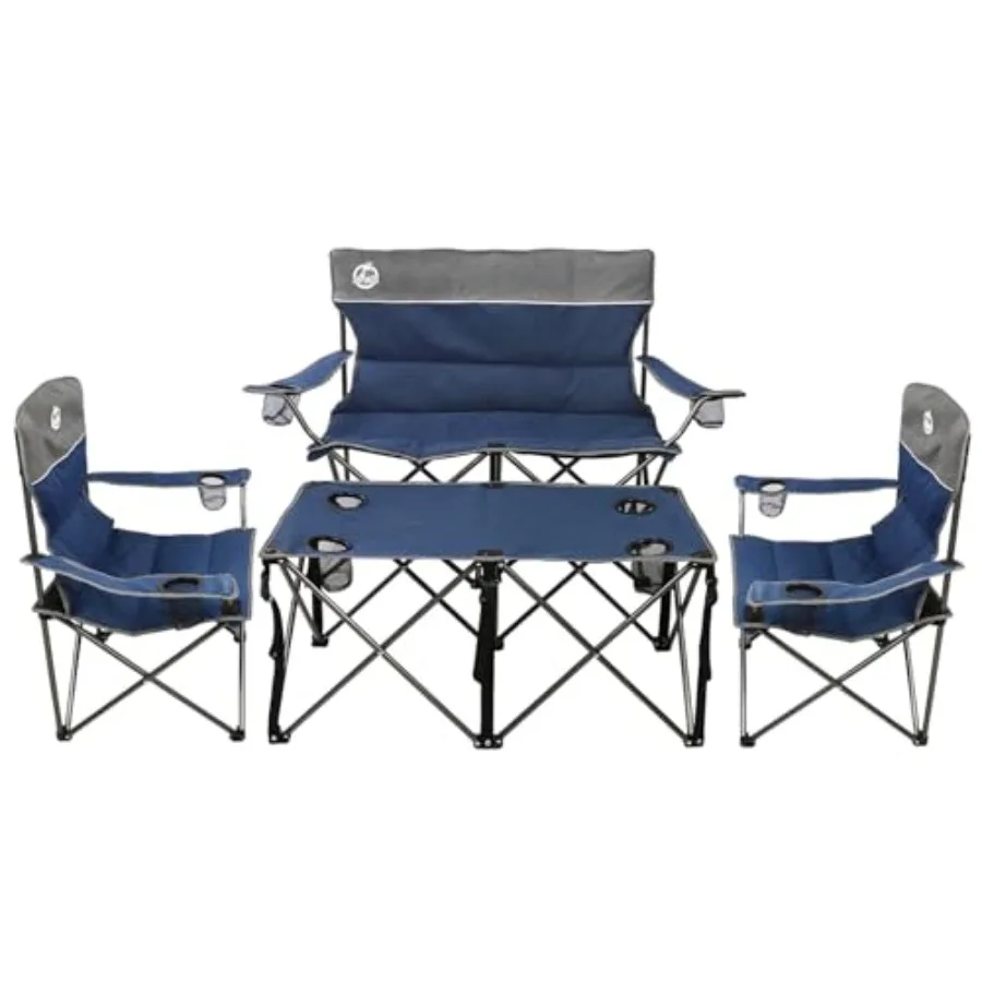 Folding Camping Chair Set of 4: Portable Collapsible Conversation Set with 1 Sofa 2 Single Chairs 1 Table for Family Patio Outd
Folding Camping Chair Set of 4: Portable Collapsible Conversation Set with 1 Sofa 2 Single Chairs 1 Table for Family Patio Outd