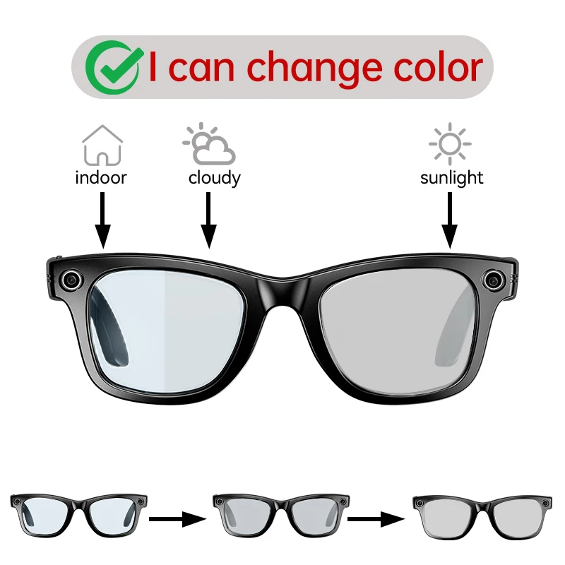 LIGE 800W Camera Color-Change Lens Glasses Smart Glasses with Camera Touch Sport Photography Call Video Music Bluetooth Glasses
LIGE 800W Camera Color-Change Lens Glasses Smart Glasses with Camera Touch Sport Photography Call Video Music Bluetooth Glasses