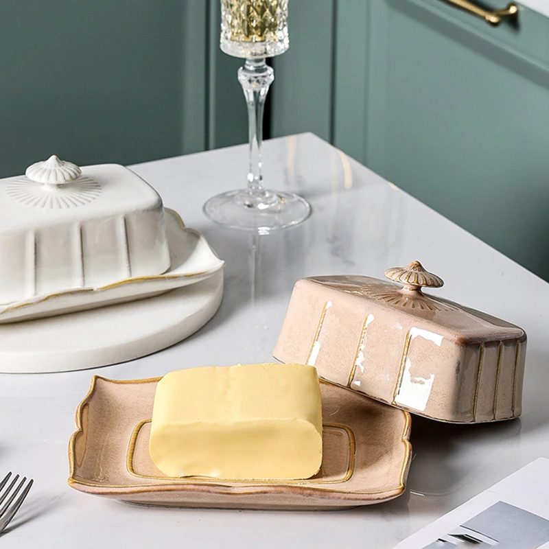 Ceramic Butter Plate with Lid Cheese Storage Tray Butter Dish Container Box Nordic Butter Container
Ceramic Butter Plate with Lid Cheese Storage Tray Butter Dish Container Box Nordic Butter Container
