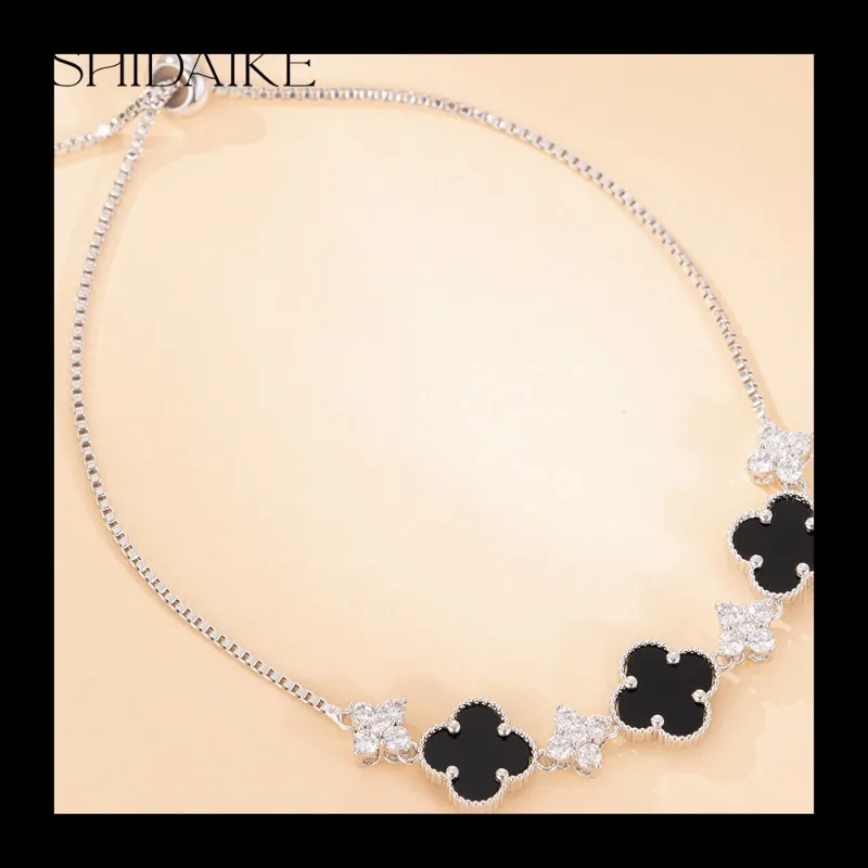 Popular Fashion Four-leaf Clover Bracelet Femininity Versatile Advanced Sense Adjustment Telescopic Pull Jewelry
Popular Fashion Four-leaf Clover Bracelet Femininity Versatile Advanced Sense Adjustment Telescopic Pull Jewelry