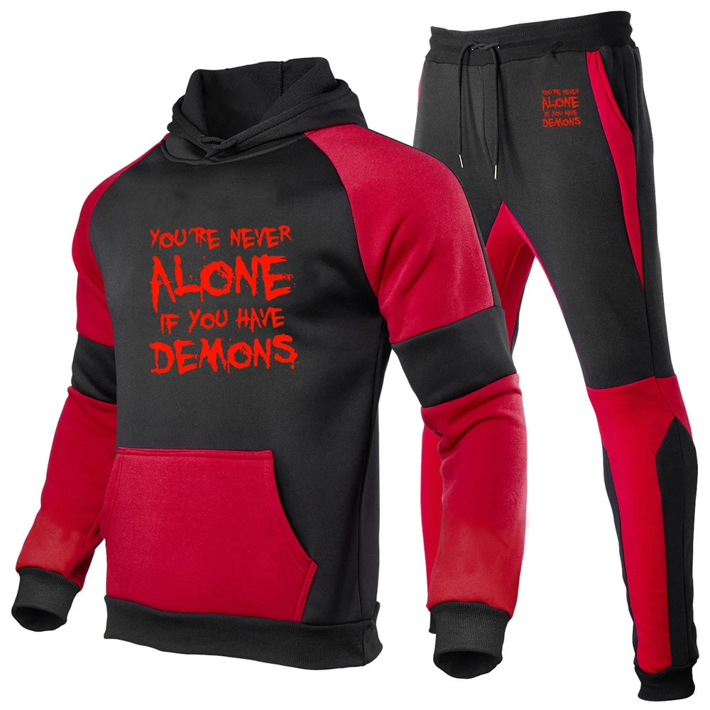 2026 Spring And Autumn Style You're Never Alone If You Have Demons Logo Print Men's Patchwork Pocket Leisure Hoodies Pants Suits
2026 Spring And Autumn Style You're Never Alone If You Have Demons Logo Print Men's Patchwork Pocket Leisure Hoodies Pants Suits