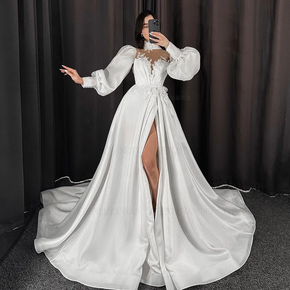 White Organza Wedding Dresses Long Sleeves Applique A-line Bride Dress Sweep Train Sexy Dress For Women 2024 Robe De Mariée
White Organza Wedding Dresses Long Sleeves Applique A-line Bride Dress Sweep Train Sexy Dress For Women 2024 Robe De Mariée