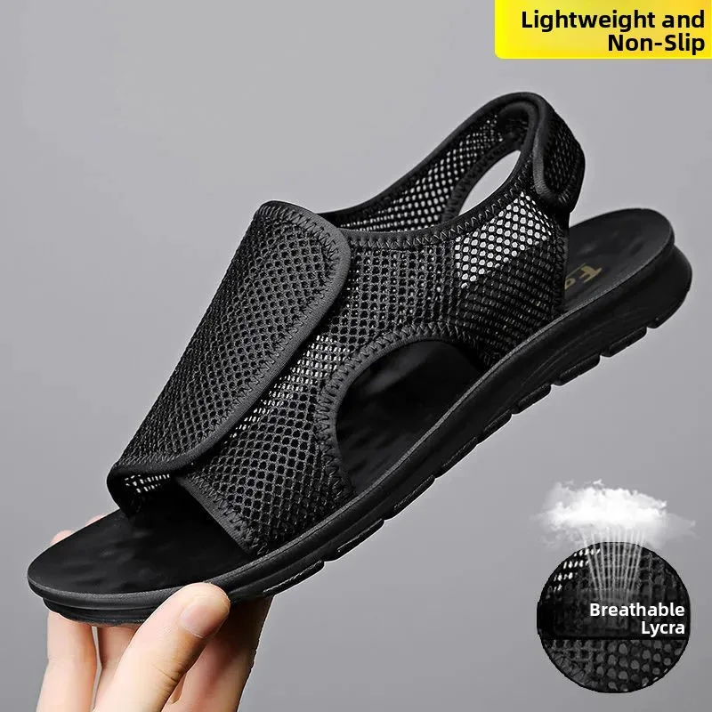 Men's Summer Wide Foot Fat Slip-On Sandals Breathable Anti-Slip Woven Slippers Magic Tape Hollow out Casual Beach Shoes
Men's Summer Wide Foot Fat Slip-On Sandals Breathable Anti-Slip Woven Slippers Magic Tape Hollow out Casual Beach Shoes