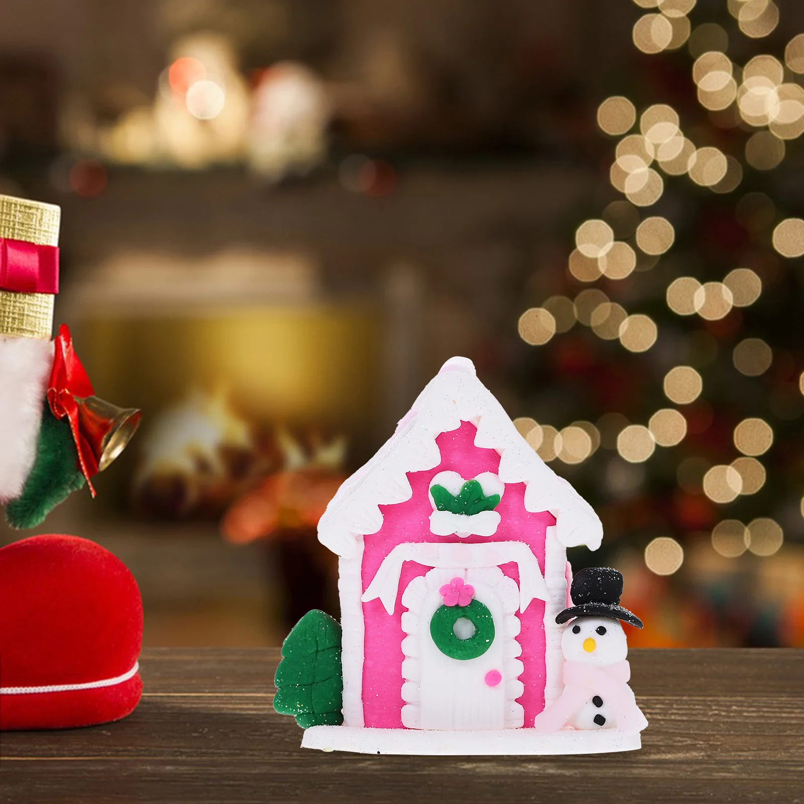 Christmas House Polymer Clay Ornament Miniature Cute Xmas Table Centerpiece Decoration Festive Home Office Decor 
Christmas House Polymer Clay Ornament Miniature Cute Xmas Table Centerpiece Decoration Festive Home Office Decor
