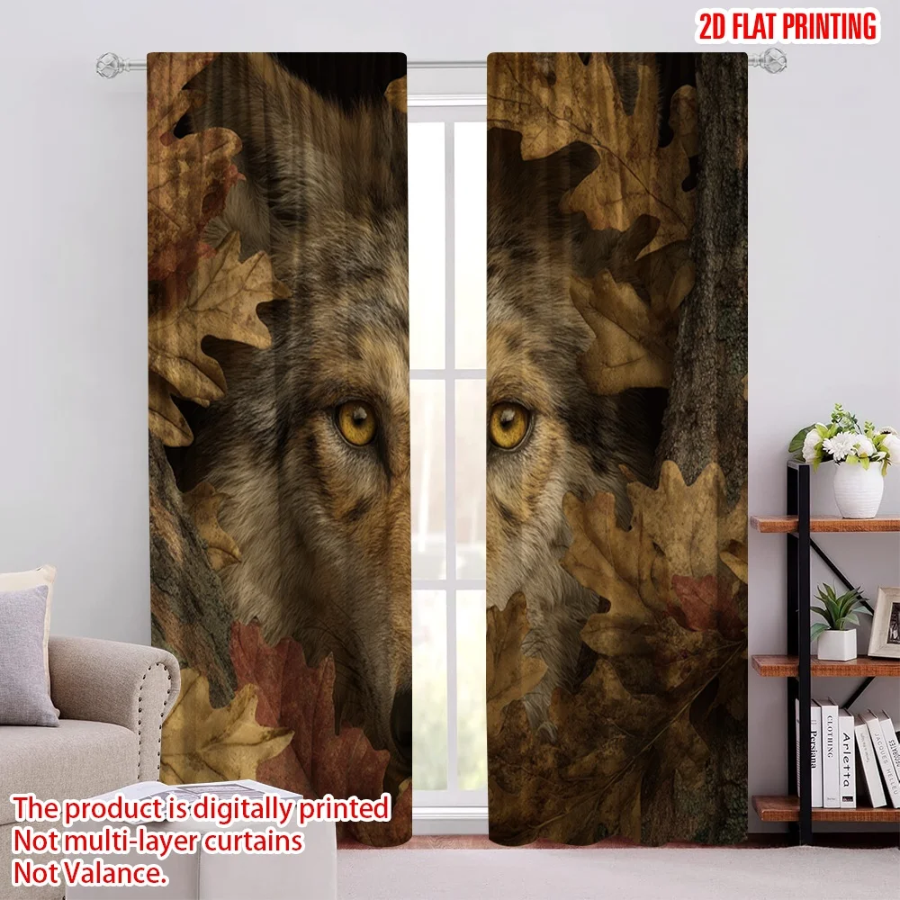 2D flat printing 2pcs Drapes Wolf camouflage forest leaves Digital Printed Polyester Drapes Festive Wall Decor for Photo Booths
2D flat printing 2pcs Drapes Wolf camouflage forest leaves Digital Printed Polyester Drapes Festive Wall Decor for Photo Booths