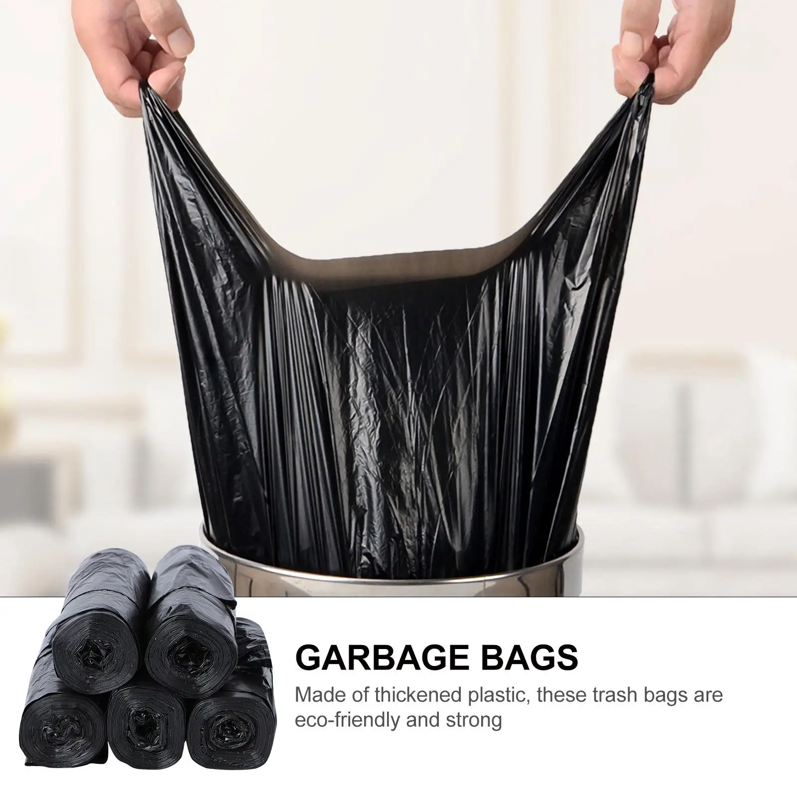 5 Rolls Portable Garbage Rubbish Bags with Handle Strong Thicken Trash Thickened Material
5 Rolls Portable Garbage Rubbish Bags with Handle Strong Thicken Trash Thickened Material