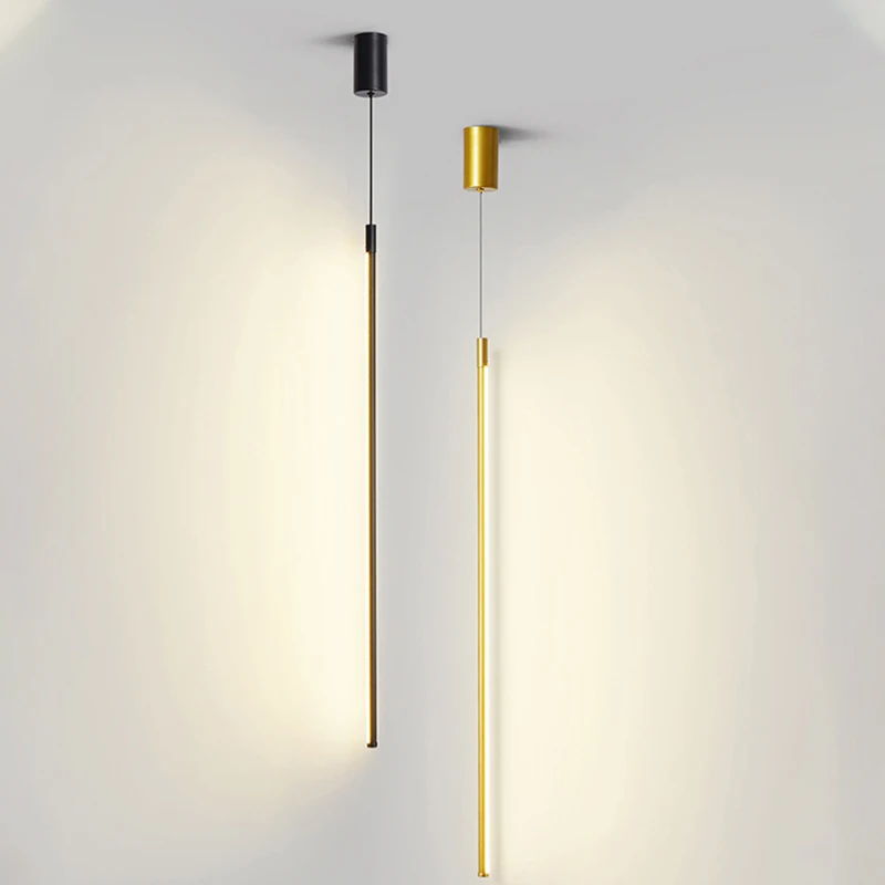 Black Gold Strip Pendant Lamps for Bedroom Bedside Living Room Background Wall Lighting AC 220V LED Home Decor Suspension Lights
Black Gold Strip Pendant Lamps for Bedroom Bedside Living Room Background Wall Lighting AC 220V LED Home Decor Suspension Lights