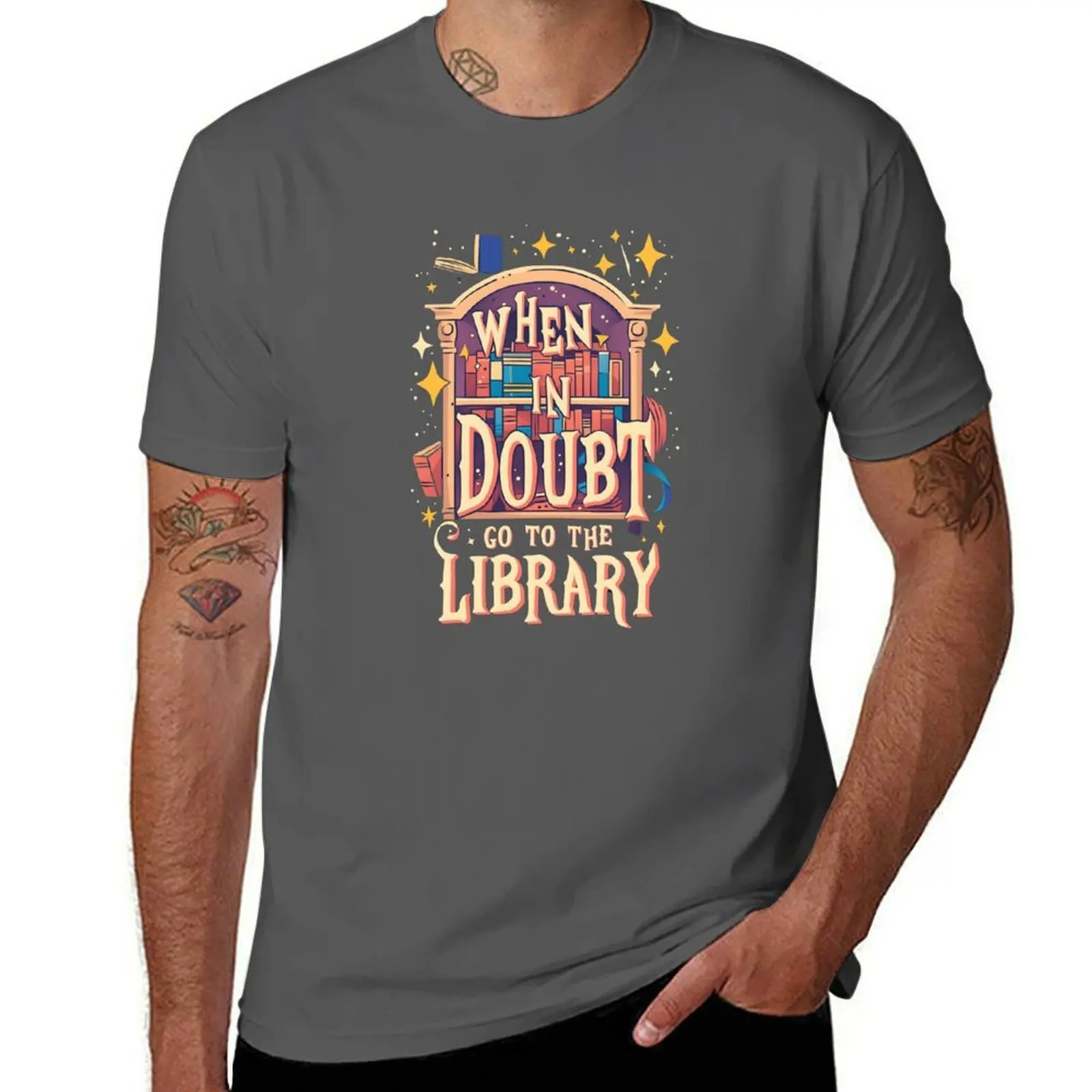 When In Doubt Go To The Library - Cartoon - Fantasy T-Shirt t shirts for man slim fit men t shirt cotton 100% T-Shirt
When In Doubt Go To The Library - Cartoon - Fantasy T-Shirt t shirts for man slim fit men t shirt cotton 100% T-Shirt