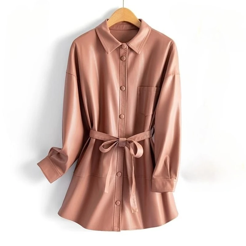 Новый стиль модной и индивидуальной высококачественной кожаной женской куртки средней длины, свободное стильное и удобное пальто 
Новый стиль модной и индивидуальной высококачественной кожаной женской куртки средней длины, свободное стильное и удобное пальто