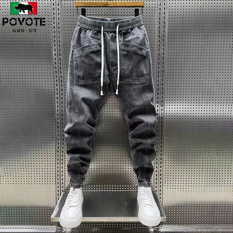 Newjeans Designer Luxury Brand Fashion Korean Washed Men's Elastic Waist Casual Drawstring Loose Harem Blue Denim Harem Pants
Newjeans Designer Luxury Brand Fashion Korean Washed Men's Elastic Waist Casual Drawstring Loose Harem Blue Denim Harem Pants
