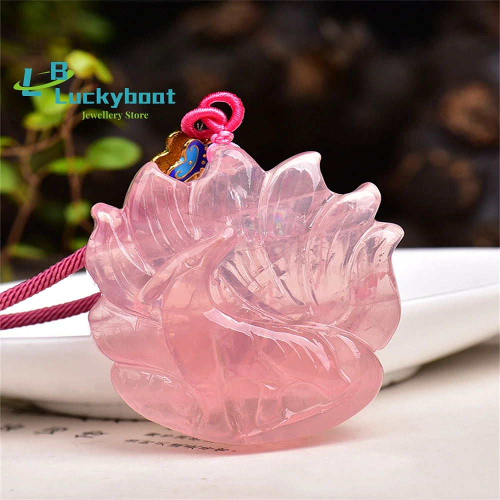 Natural Pink Crystal Nine-tailed Fox Fairy Pendant Love Marriage Sweater Chain
Natural Pink Crystal Nine-tailed Fox Fairy Pendant Love Marriage Sweater Chain