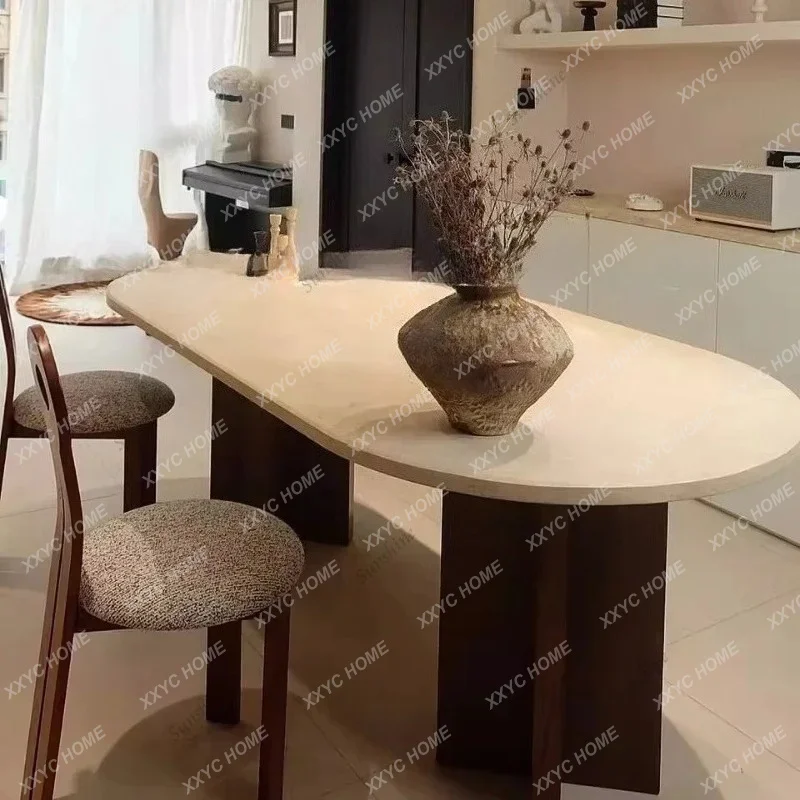 L simple dining table living room solid wood dining table oval marble dining table
L simple dining table living room solid wood dining table oval marble dining table