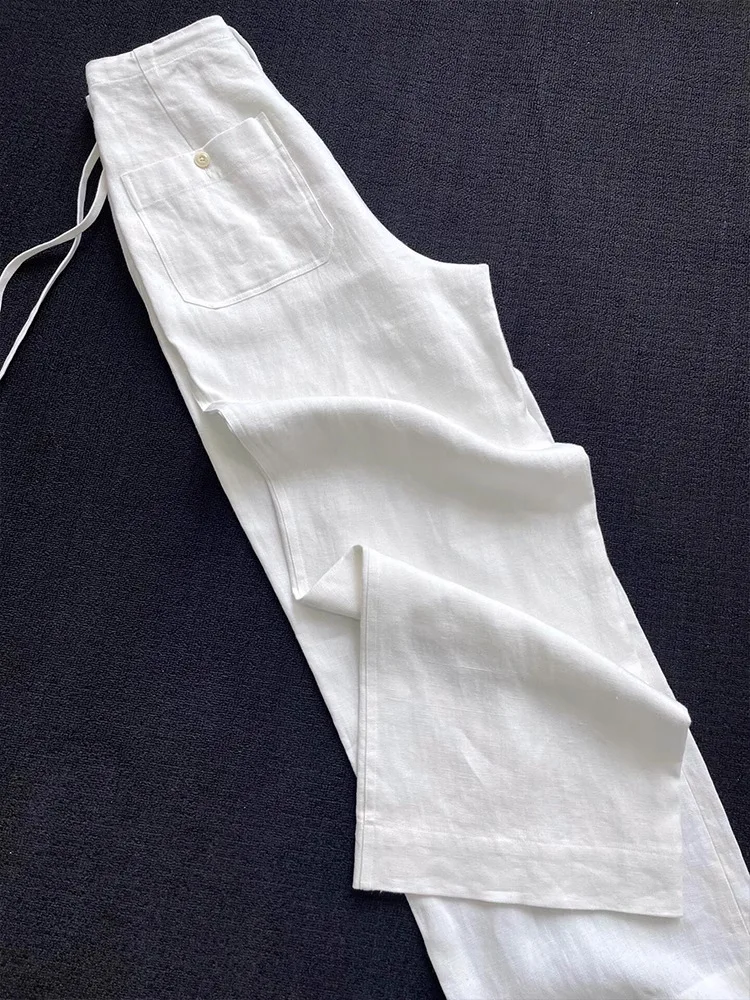 Waist Elastic Waist Cotton Linen Casual Pants Women's Style Small Size White Drawstring Loose Fit Trousers
Waist Elastic Waist Cotton Linen Casual Pants Women's Style Small Size White Drawstring Loose Fit Trousers