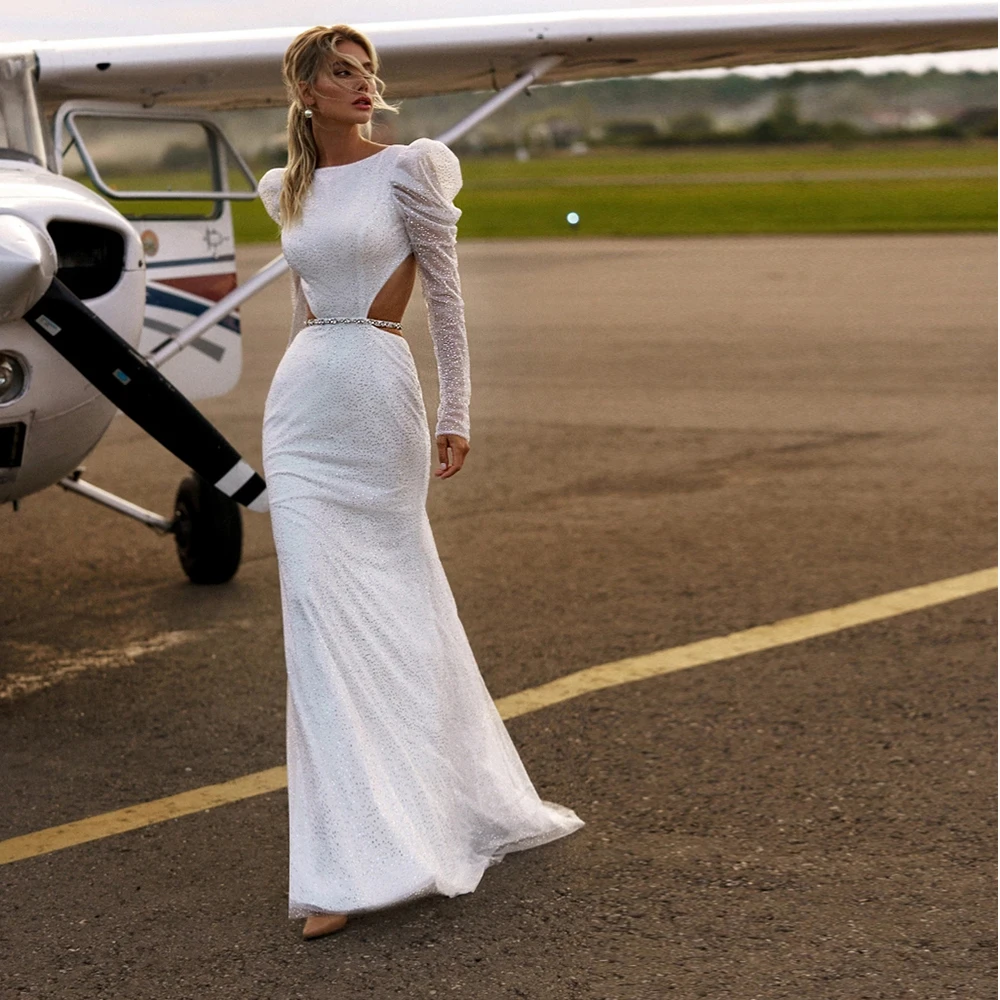 Customized Fashion Scoop Mermaid Full Sleeve Wedding Dresses 2022 Floor Length Sequined Beading Bridal Gowns Women's Dress Robe
Customized Fashion Scoop Mermaid Full Sleeve Wedding Dresses 2022 Floor Length Sequined Beading Bridal Gowns Women's Dress Robe