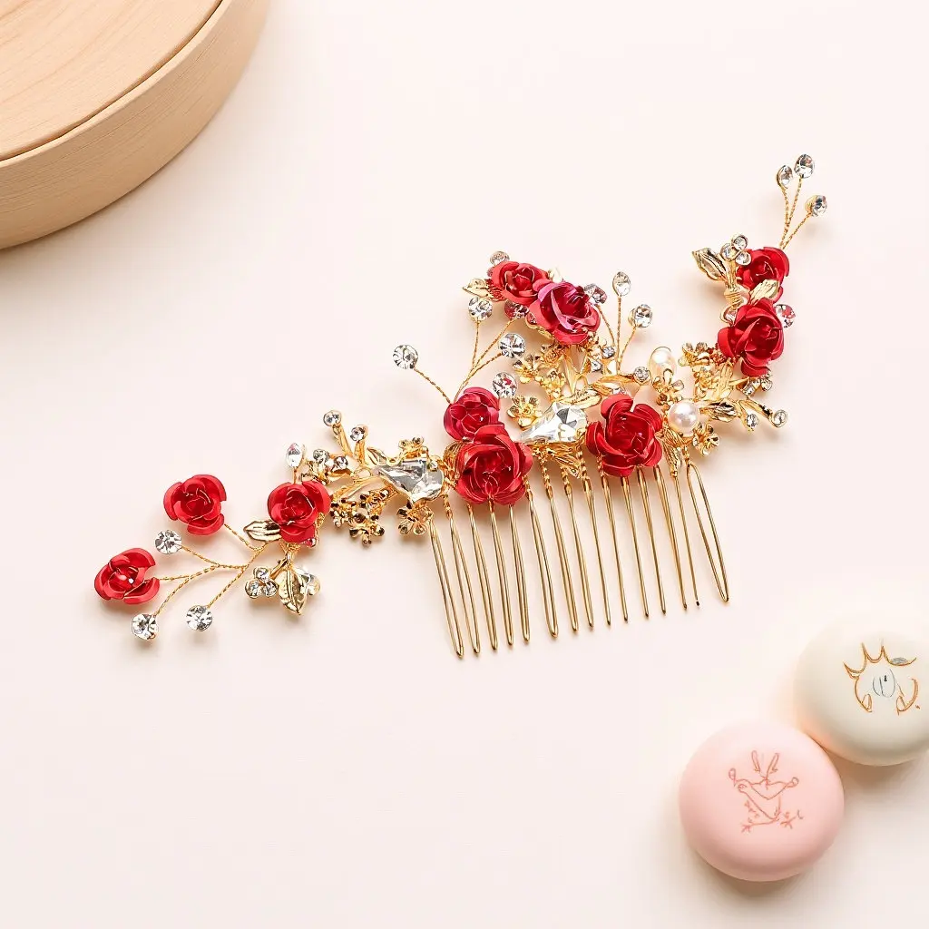 Red Flower Hair Comb Elegant Bridal Floral Pearl Rhinestone Hairpiece Vintage Wedding Hair Jewelry Accessories
Red Flower Hair Comb Elegant Bridal Floral Pearl Rhinestone Hairpiece Vintage Wedding Hair Jewelry Accessories