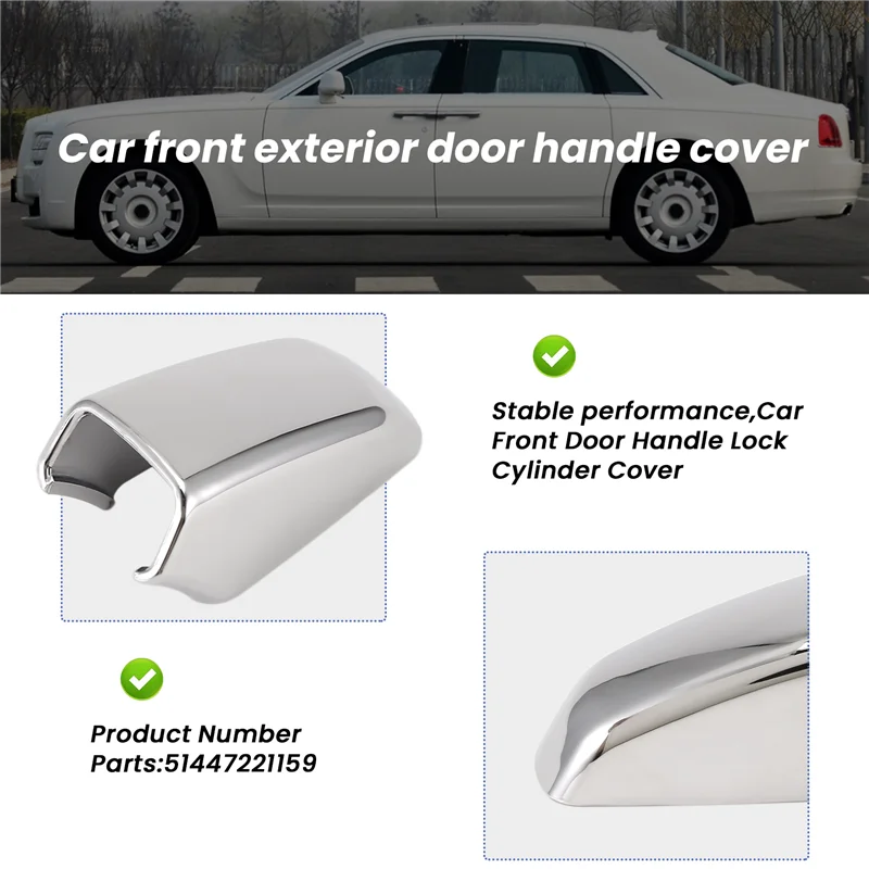 Car Front Door Handle Lock Cylinder Cover 51447221159 For Rolls-Royce Ghost 2009-2014 Door Exterior Handle Cover 
Car Front Door Handle Lock Cylinder Cover 51447221159 For Rolls-Royce Ghost 2009-2014 Door Exterior Handle Cover