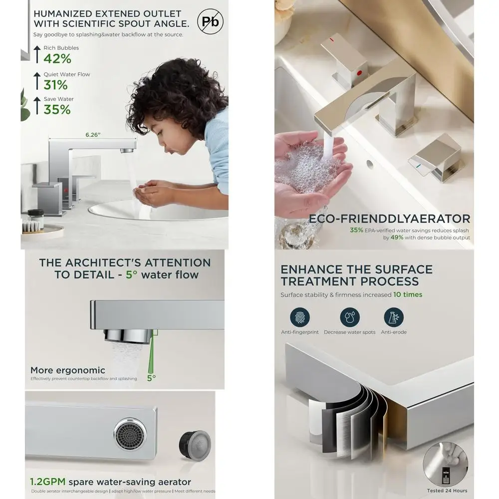 Полированный хромированный смеситель для раковины с 3 отверстиями, 2 ручками, выдвижным сливом, шлангом, сертифицированным CUPC и водосберегающим аэратором
Полированный хромированный смеситель для раковины с 3 отверстиями, 2 ручками, выдвижным сливом, шлангом, сертифицированным CUPC и водосберегающим аэратором