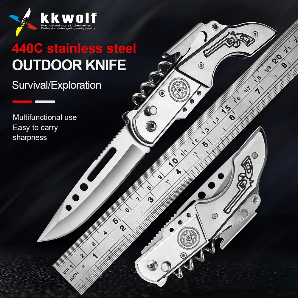 KKWOLF Outdoor Folding Knife Multifunctional Tactical Survival Hunting Pocket Folding Knife Camping Wilderness Self Defens Knife
KKWOLF Outdoor Folding Knife Multifunctional Tactical Survival Hunting Pocket Folding Knife Camping Wilderness Self Defens Knife