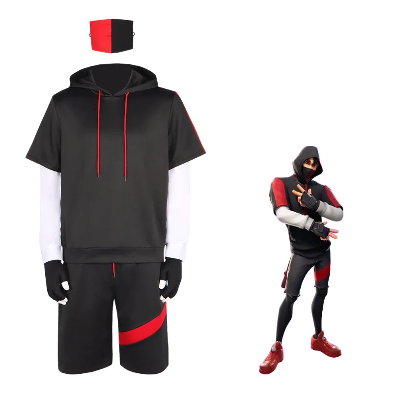 Fortnite Battle Royale Ikonik Costume Cosplay Hoodie Full Set Sports Sweatshirt Outfits Men Top Shorts Golves Halloween Suit
Fortnite Battle Royale Ikonik Costume Cosplay Hoodie Full Set Sports Sweatshirt Outfits Men Top Shorts Golves Halloween Suit