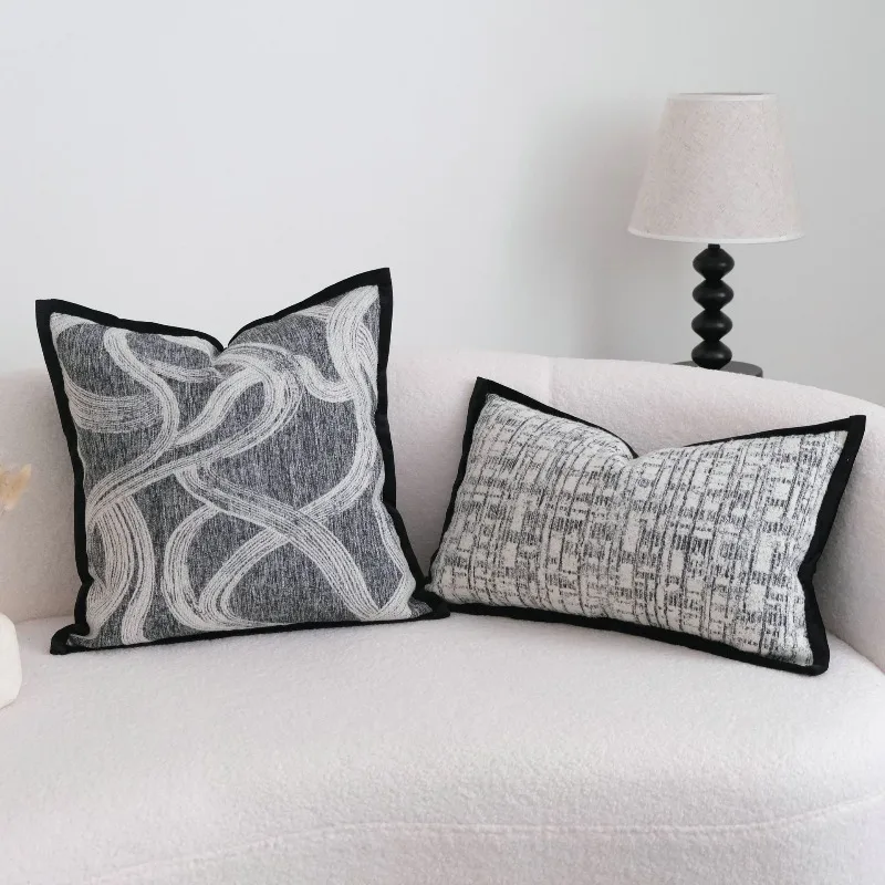 Black-gray Cushion Case Abstract Lines Jacquard Yarn-dyed Pillow Covers Decorative Modern Luxury Retro Texture Home Decor
Black-gray Cushion Case Abstract Lines Jacquard Yarn-dyed Pillow Covers Decorative Modern Luxury Retro Texture Home Decor