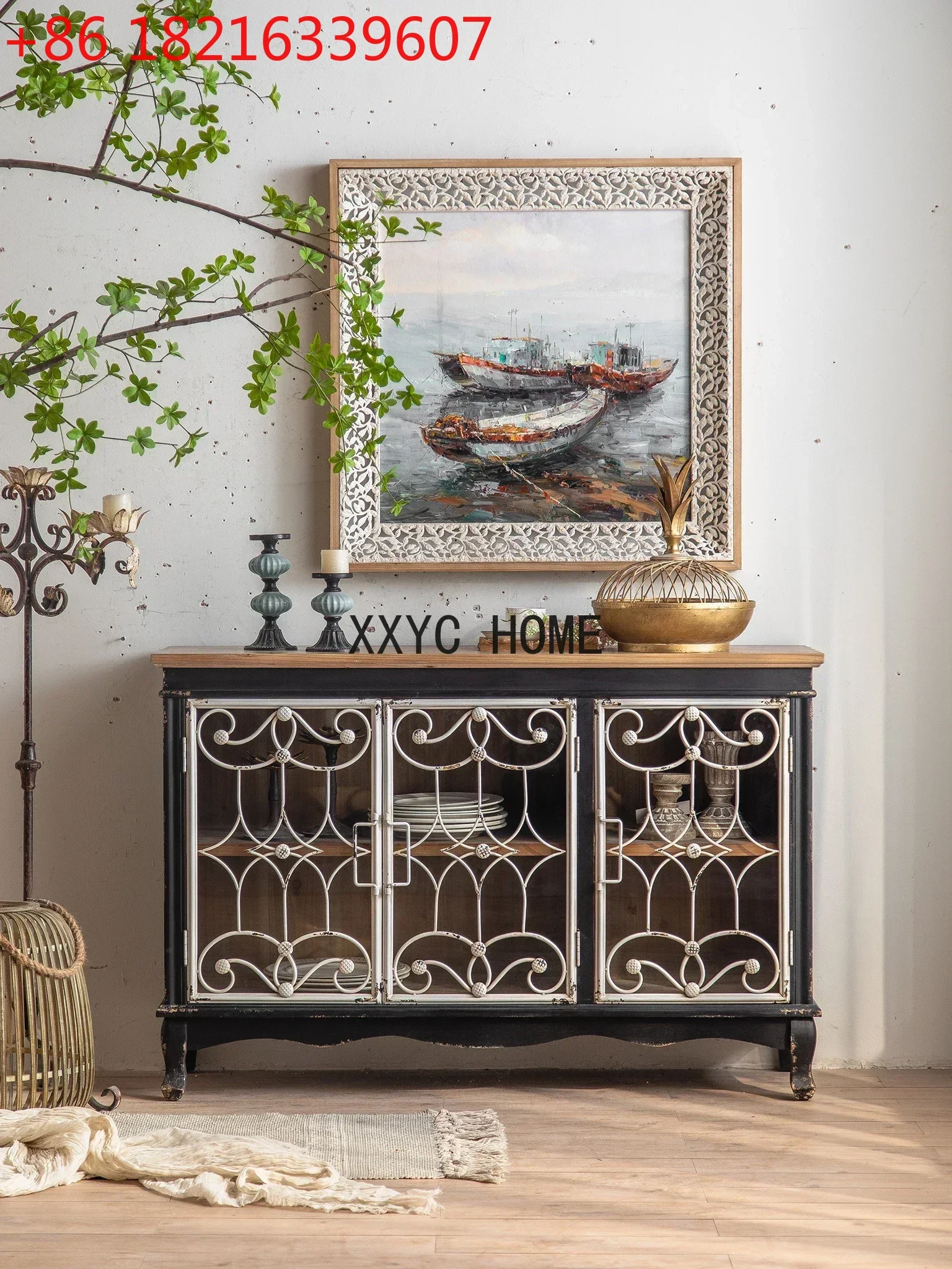 Retro Iron Art Glass Door Curio Cabinet Sideboard Cabinet Bedroom Locker
Retro Iron Art Glass Door Curio Cabinet Sideboard Cabinet Bedroom Locker