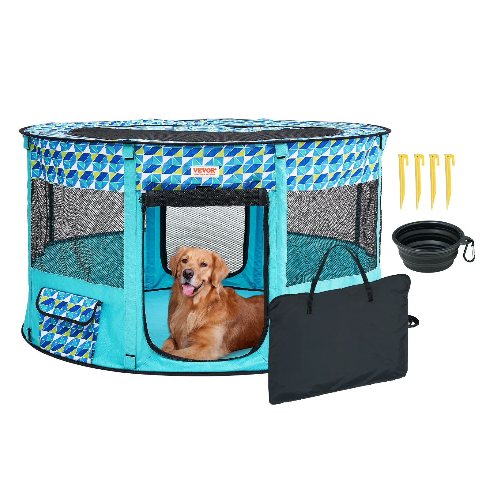 VEVOR Foldable Pet Playpen, 44'' x 44'' x 24'' Portable Dog Playpen, Crate Kennel for Puppy, Dog, Cat, Waterproof 600D Oxford Cloth, Removable Zipper, for Indoor Outdoor Travel Camping (Round, L)
VEVOR Foldable Pet Playpen, 44'' x 44'' x 24'' Portable Dog Playpen, Crate Kennel for Puppy, Dog, Cat, Waterproof 600D Oxford Cloth, Removable Zipper, for Indoor Outdoor Travel Camping (Round, L)