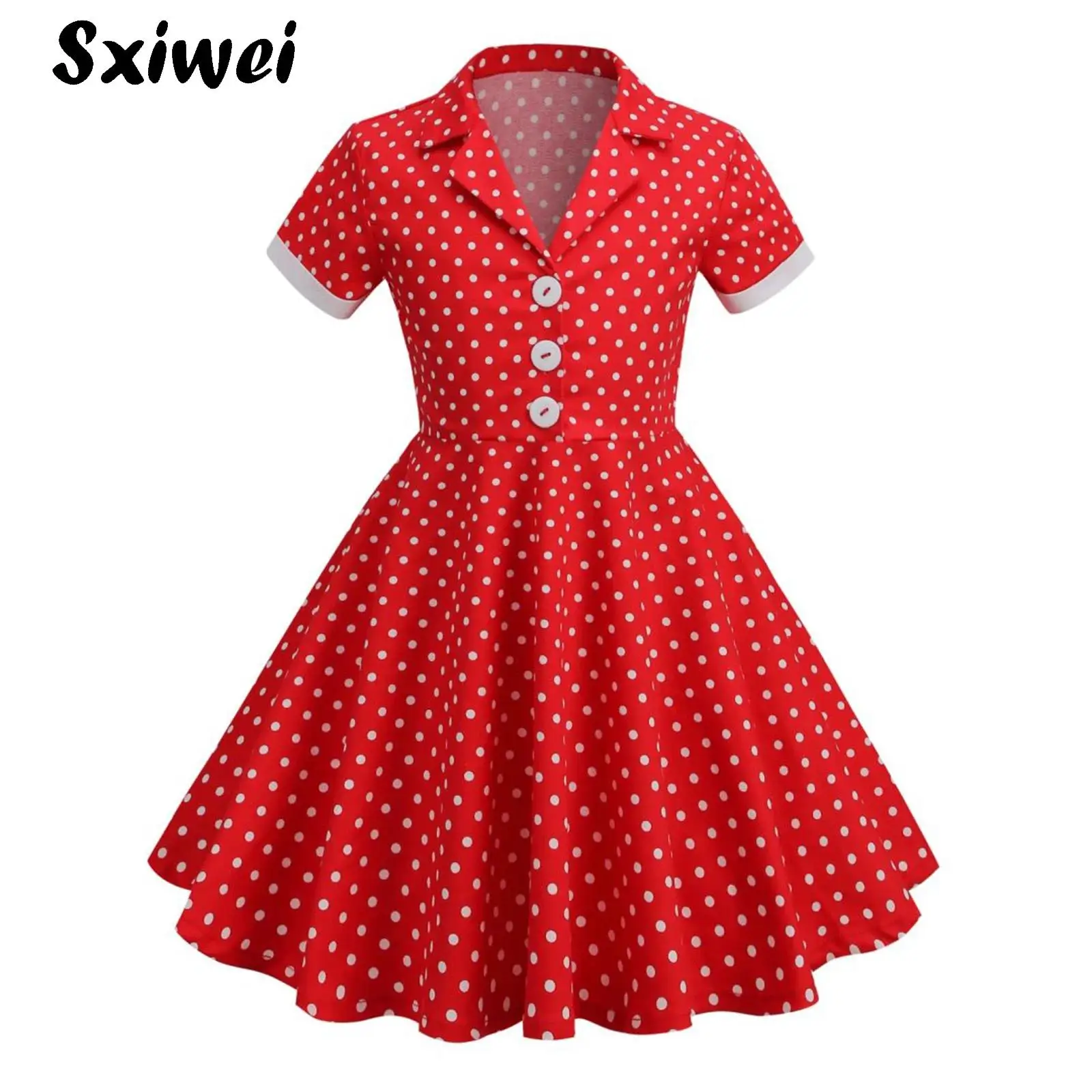 Kids Girls Notch Lapel 50s Vintage Short Sleeve Cocktail Swing Dress Polka Dot Rockabilly Prom Midi Dress Tea Party Fancy Dress
Kids Girls Notch Lapel 50s Vintage Short Sleeve Cocktail Swing Dress Polka Dot Rockabilly Prom Midi Dress Tea Party Fancy Dress