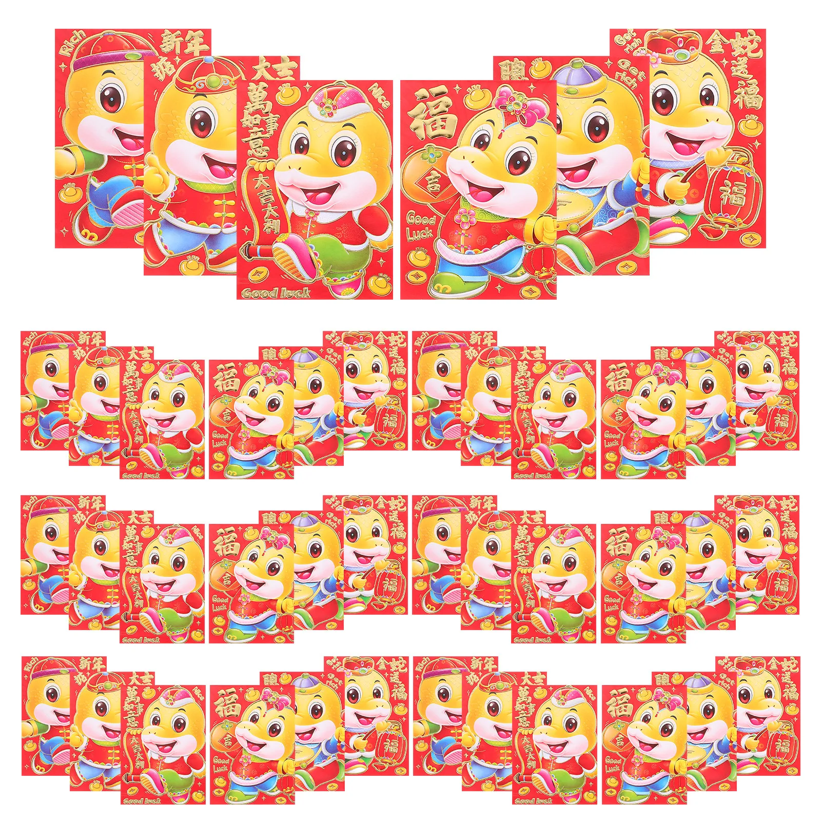 60Pcs Chinese New Year Red Envelopes 2025 Year of The Snake Lucky Money Packets Spring Festival Wedding Birthday Hong Bao
60Pcs Chinese New Year Red Envelopes 2025 Year of The Snake Lucky Money Packets Spring Festival Wedding Birthday Hong Bao