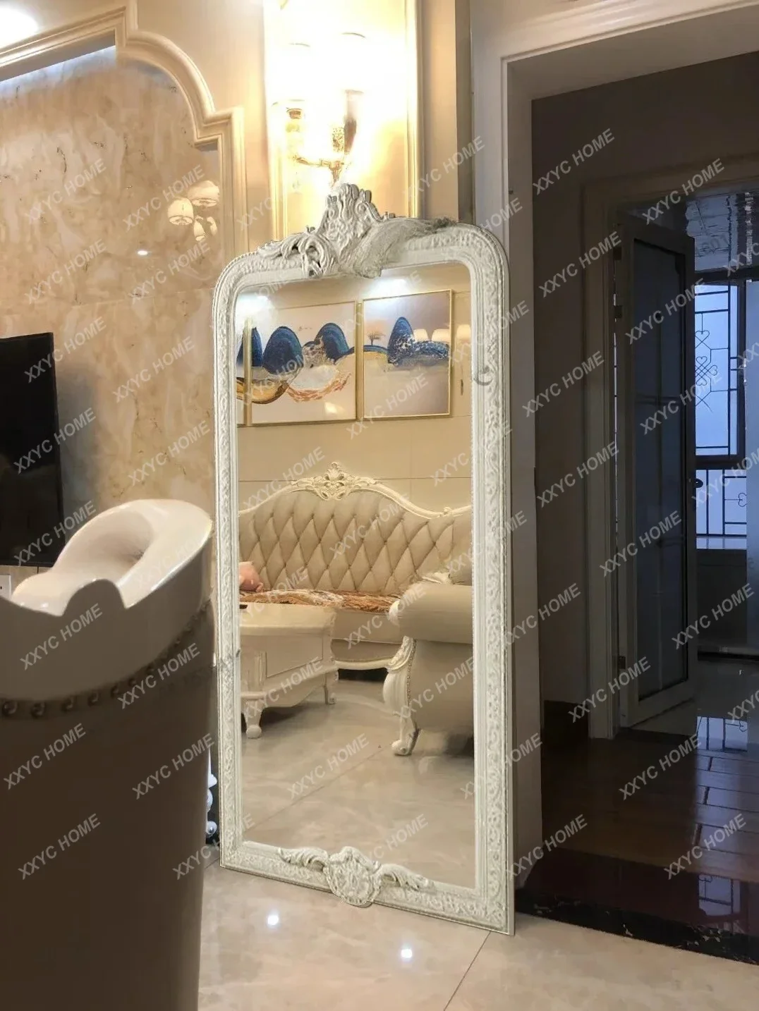L retro full-length mirror full-body floor mirror home art carving
L retro full-length mirror full-body floor mirror home art carving