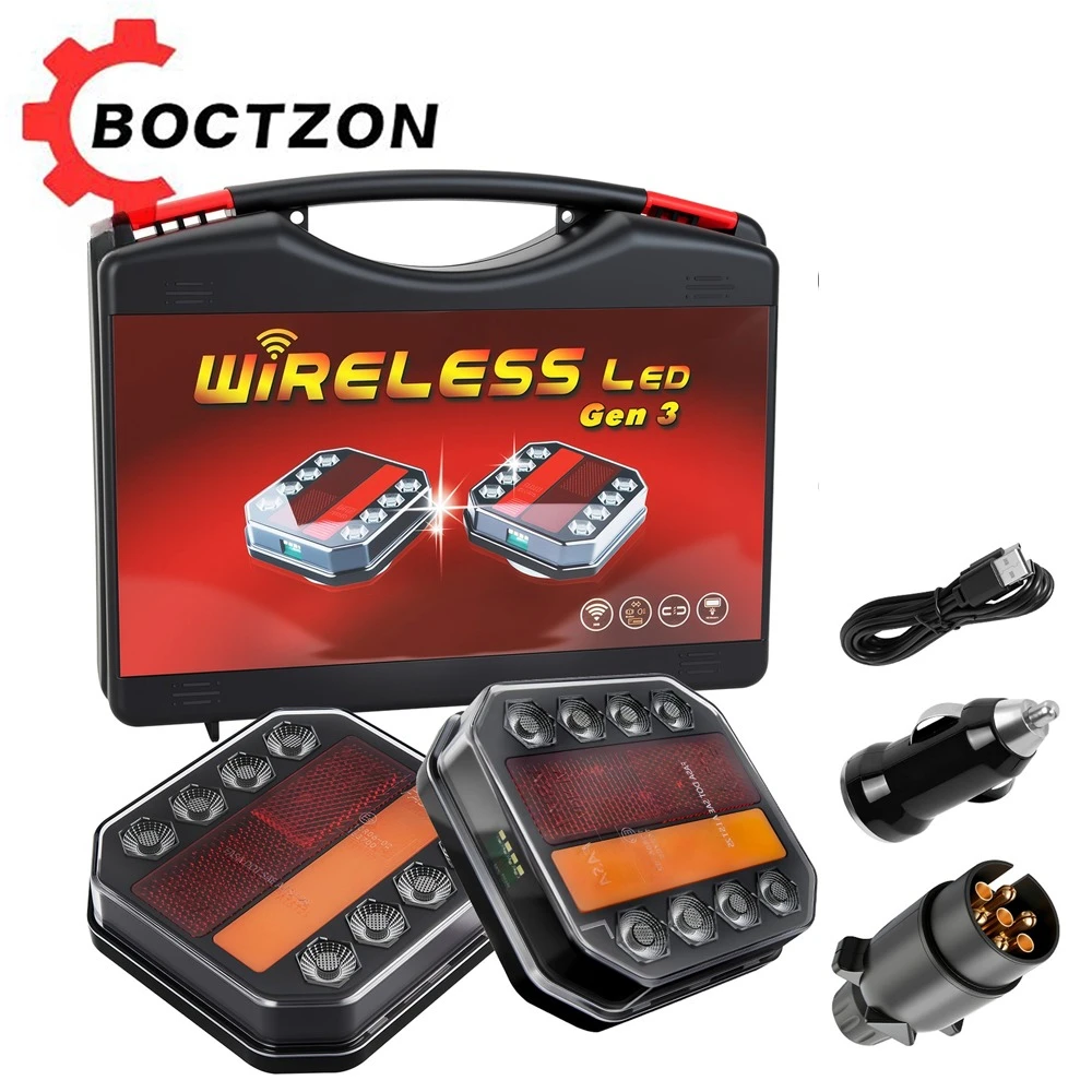 2PCS 12V 24V Wireless Magnetic LED Rear Tail Light Trailer Signal Warning Brake Light Lamp Truck Lorry Campers Caravan E-Marked
2PCS 12V 24V Wireless Magnetic LED Rear Tail Light Trailer Signal Warning Brake Light Lamp Truck Lorry Campers Caravan E-Marked