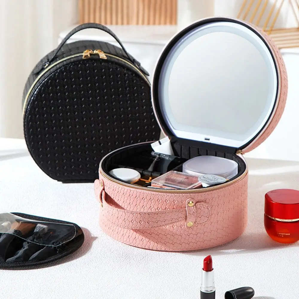 Portable Makeup Case with Lights PU Leather 3 Color Lighting Modes LED Makeup Bag with Mirror Zipper Closure Adjustable Dividers
Portable Makeup Case with Lights PU Leather 3 Color Lighting Modes LED Makeup Bag with Mirror Zipper Closure Adjustable Dividers