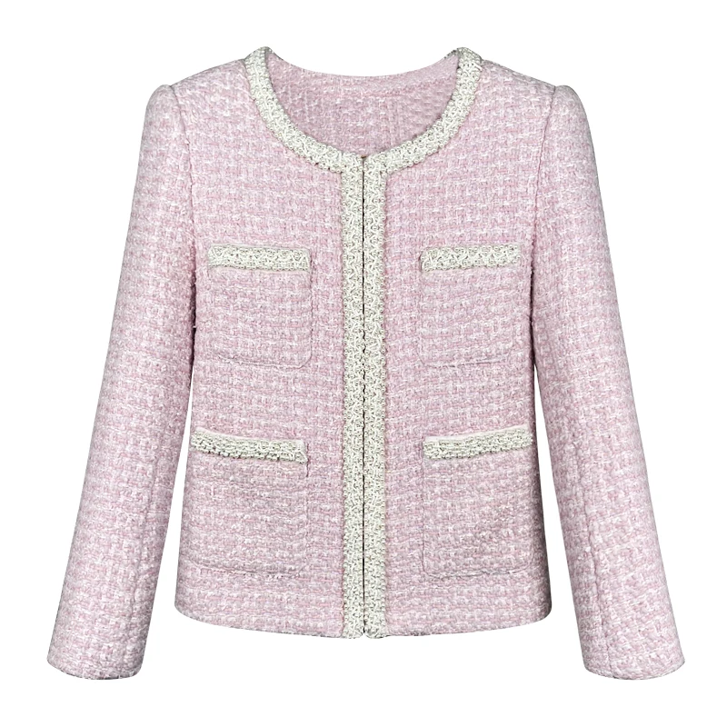 2025 Fashion and elegant pink age-reducing light luxury socialite heavy industry nail beaded temperament tweed jacket
2025 Fashion and elegant pink age-reducing light luxury socialite heavy industry nail beaded temperament tweed jacket