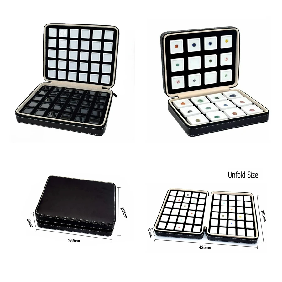 Business Jewelry Packaging Travel Portable Gemstone Zip Bag Diamond Showing Box PU Leather Gem Box Insert Storage Display
Business Jewelry Packaging Travel Portable Gemstone Zip Bag Diamond Showing Box PU Leather Gem Box Insert Storage Display
